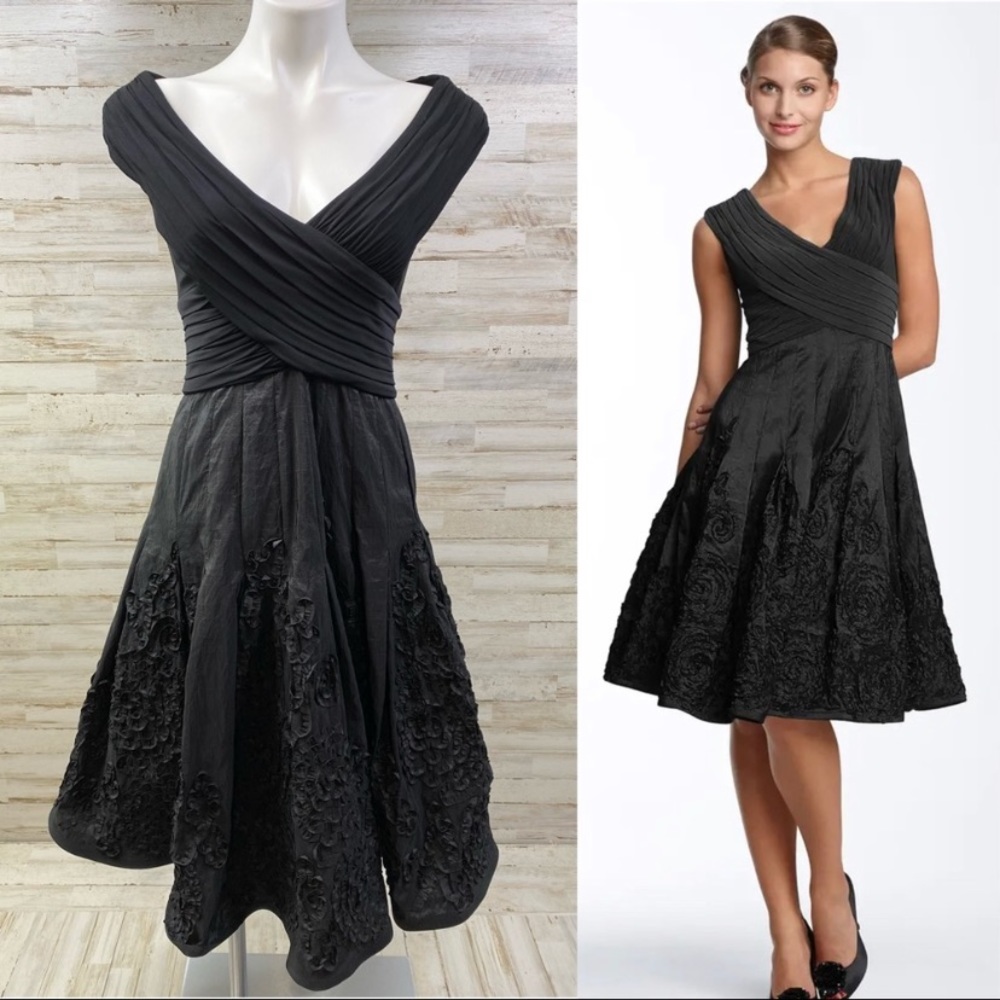 Adrianna Papell NAVY BLUE fit and flare sleeveless cocktail dress - Picture 8 of 15